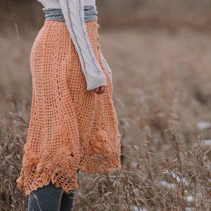 Peach Crochet Skirt